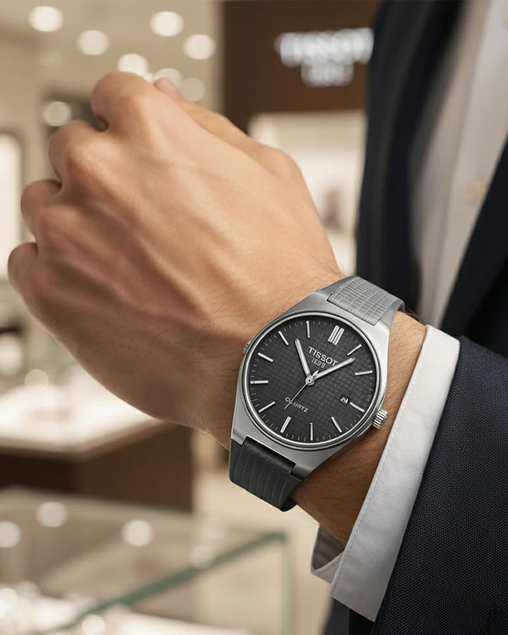 ساعت مردانه مدل Tissot Quartz طوسی کد 6505