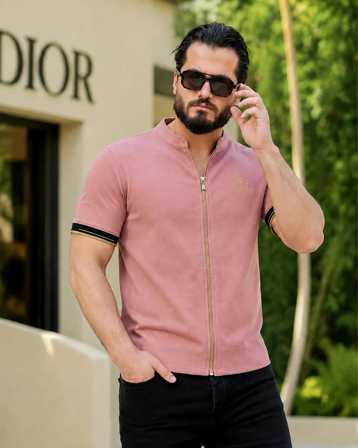 پیراهن نیم آستین مردانه مدل soprx کالباسی کد 6521
