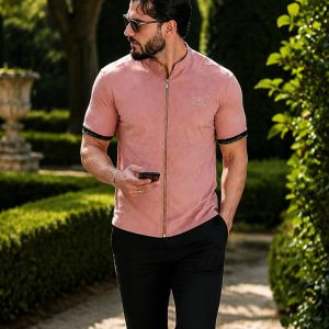 پیراهن نیم آستین مردانه مدل soprx کالباسی کد 6521