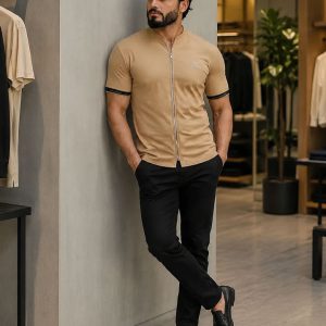 پیراهن نیم آستین مردانه مدل soprx لیمویی کد6520