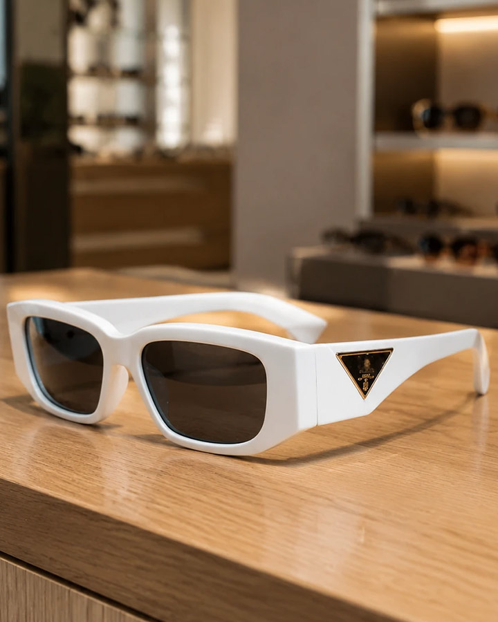 عینک اسپرت مدل PRADA فریم سفید کد 6523