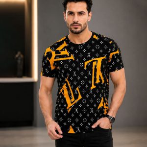 تیشرت مردانه طرح LV نارنجی کد6529