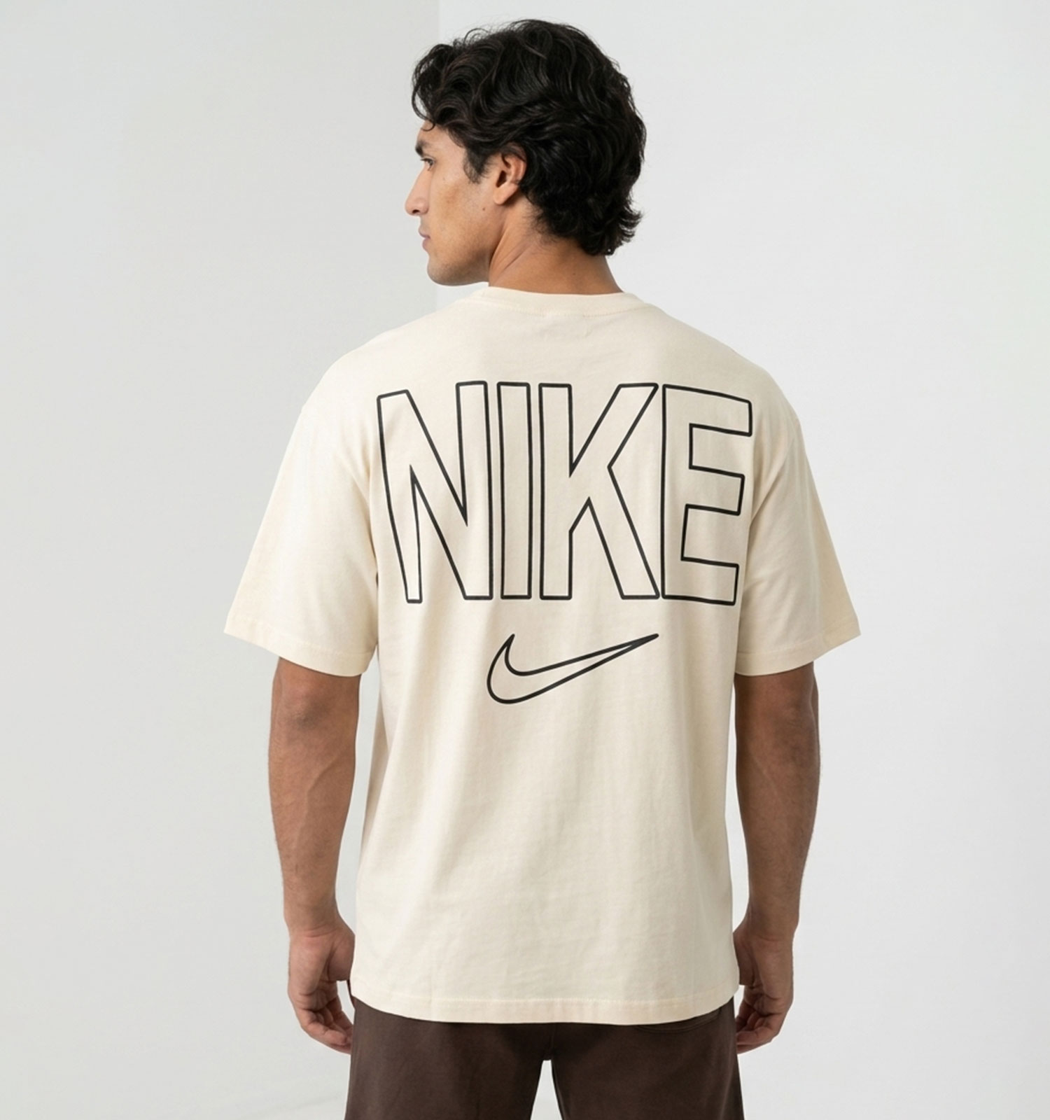 تیشرت Nike یقه گرد مردانه باکسی نخ پنبه طرحدار مدل 50108