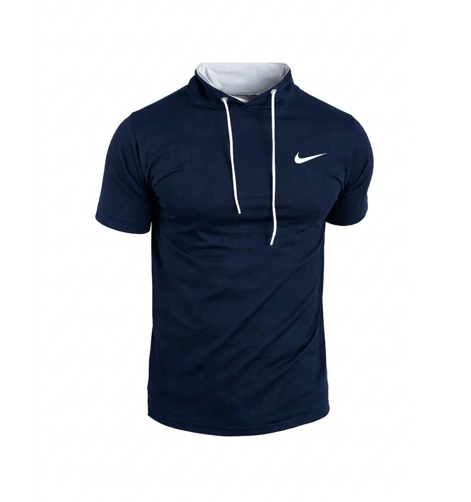تیشرت Nike یقه گرد مردانه سرمه ای نخ پنبه ساده مدل 49719