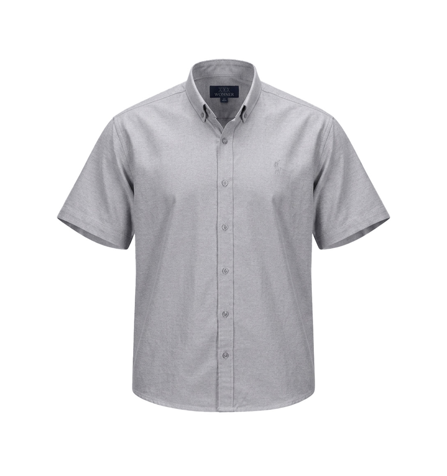 پیراهن نخی مردانه آستین کوتاه ساده طوسی Polo مدل 49738