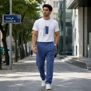 شلوار مردانه مازراتی بگ مدل Italy سرمه ای