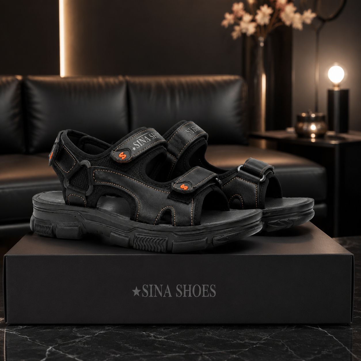 کفش صندل مردانه تابستانی مدل Sina Shoes مشکی