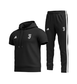 ست تیشرت کلاهدار شلوار مردانه مدل Juventus مشکی