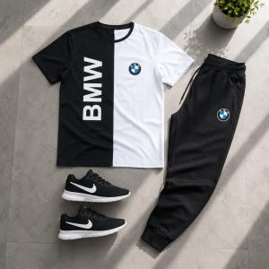 پکیج ست تیشرت شلوار bmw مردانه مدل Noman کفش ورزشی مدل Pavlo