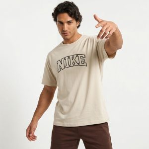تیشرت Nike یقه گرد مردانه باکسی نخ پنبه طرحدار مدل 50108