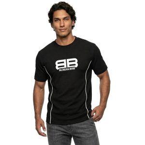 تیشرت Balenciaga یقه گرد مردانه مشکی طرحدار مدل 49751