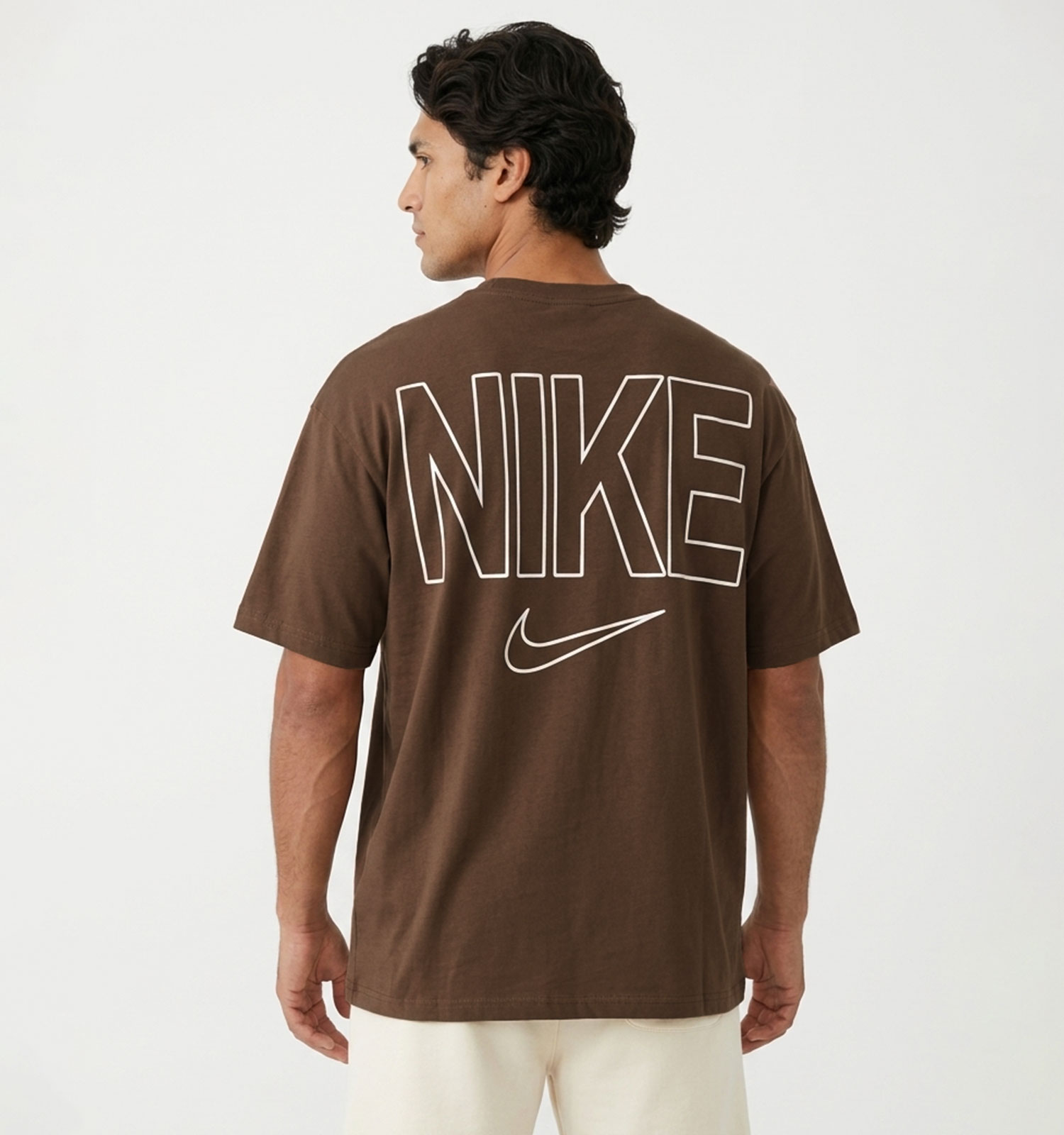 تیشرت Nike یقه گرد مردانه باکسی نخ پنبه طرحدار مدل 50110