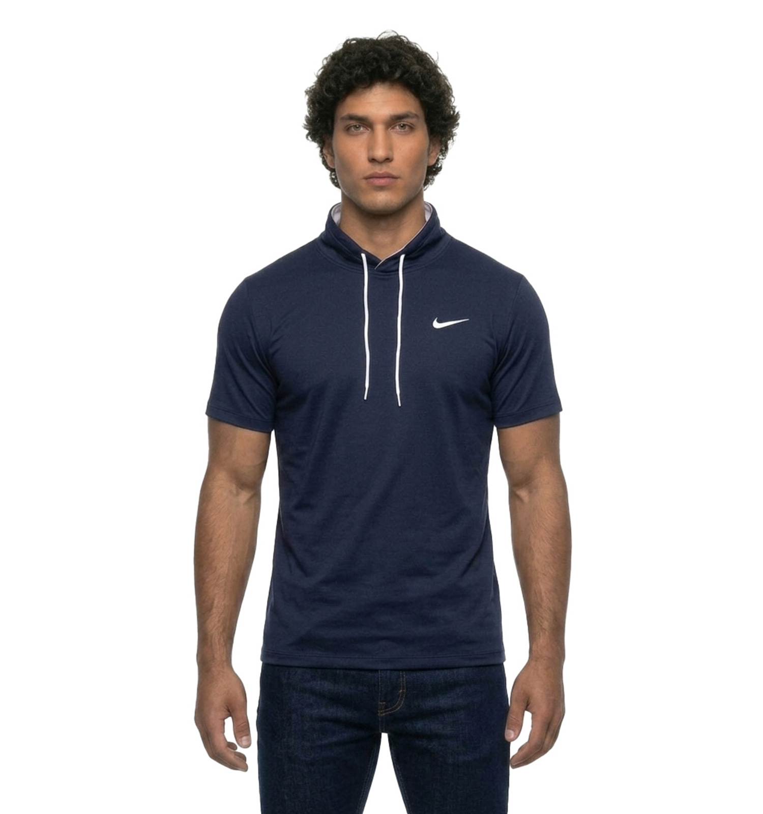 تیشرت Nike یقه گرد مردانه سرمه ای نخ پنبه ساده مدل 49719