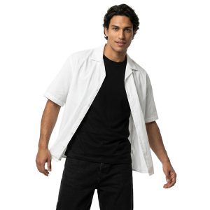 پیراهن لینن مردانه آستین کوتاه ساده سفید Polo مدل 49730