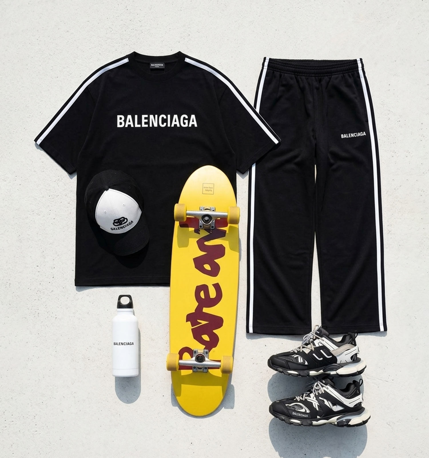 ست مردانه تیشرت شلوار Balenciaga مشکی مدل 49700