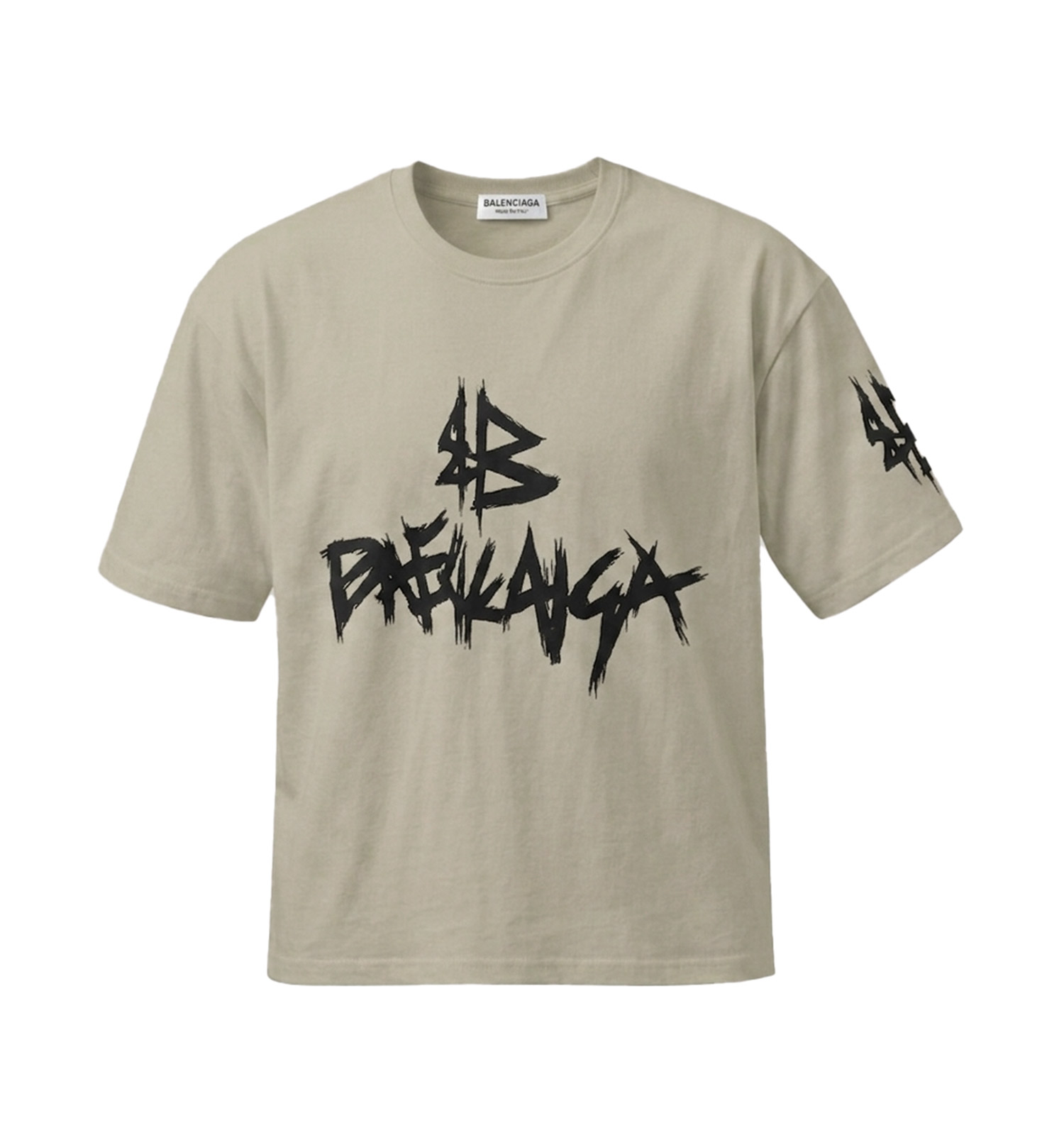 تیشرت Balenciaga یقه گرد مردانه باکسی نخ پنبه طرحدار مدل 50082