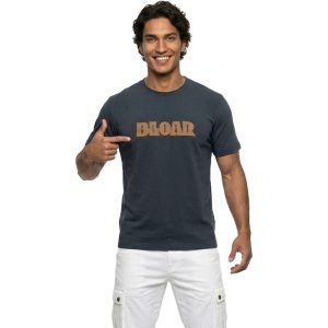 تیشرت یقه گرد مردانه طوسی نخ پنبه طرحدار مدل 49991