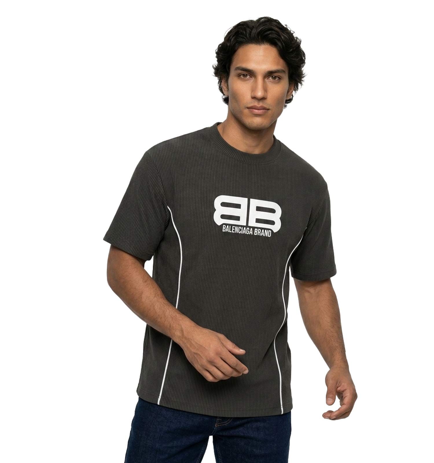 تیشرت Balenciaga یقه گرد مردانه طرحدار مدل 49753