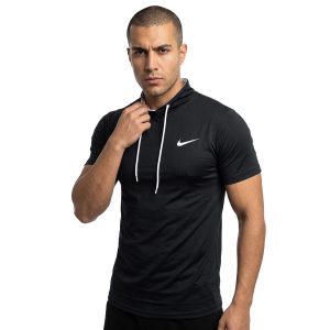 تیشرت Nike یقه گرد مردانه مشکی نخ پنبه ساده مدل 49663