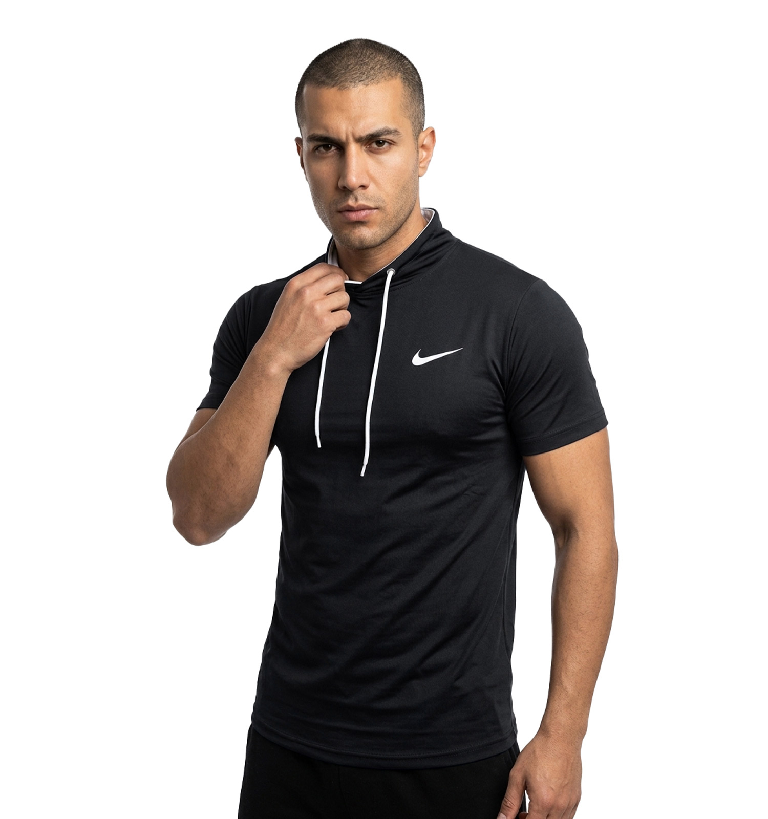 تیشرت Nike یقه گرد مردانه مشکی نخ پنبه ساده مدل 49663