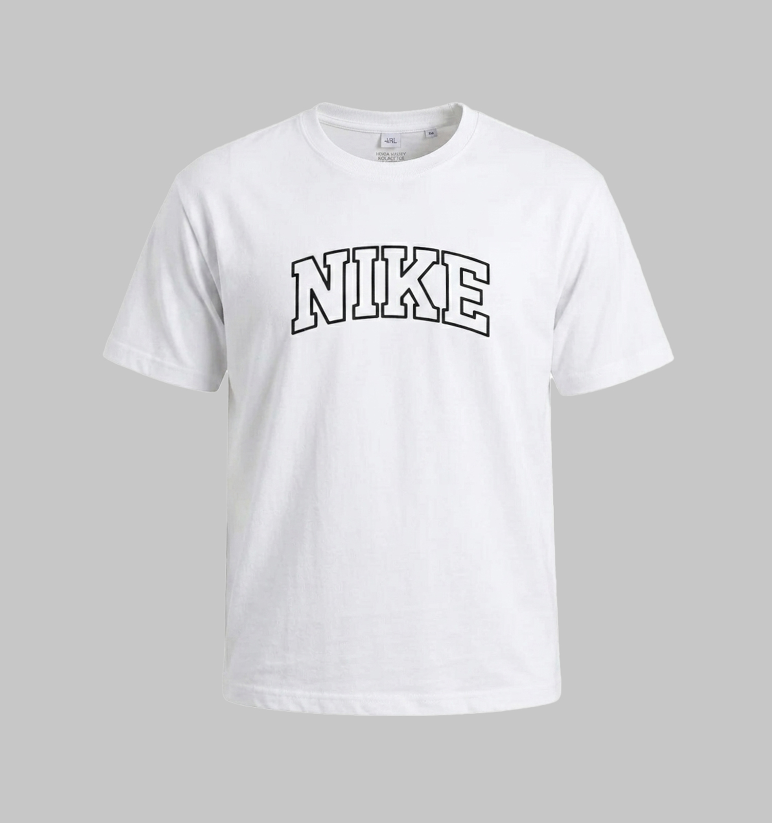 تیشرت Nike یقه گرد مردانه باکسی سفید نخ پنبه طرحدار مدل 50106