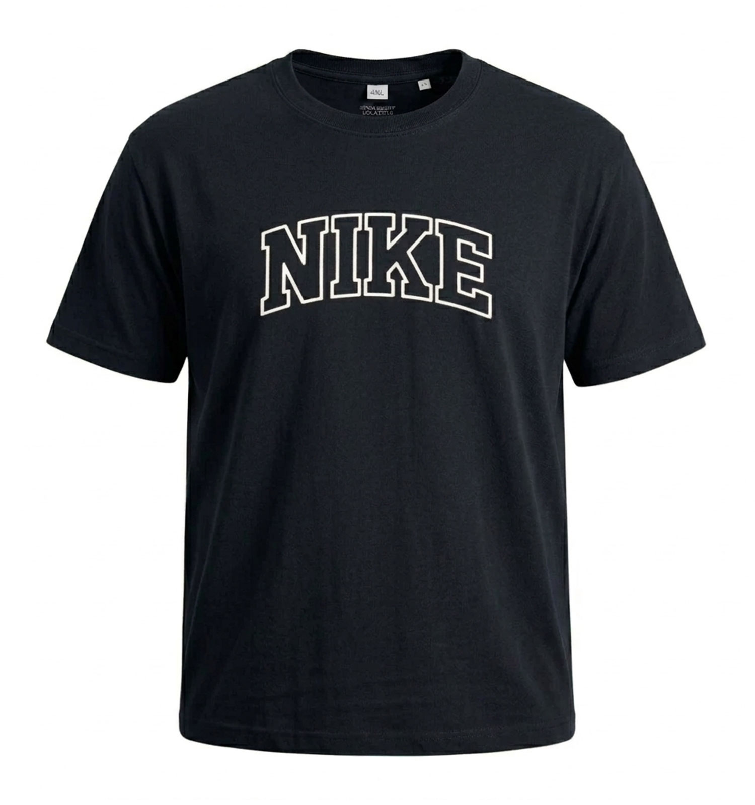 تیشرت Nike یقه گرد مردانه باکسی مشکی نخ پنبه طرحدار مدل 50109