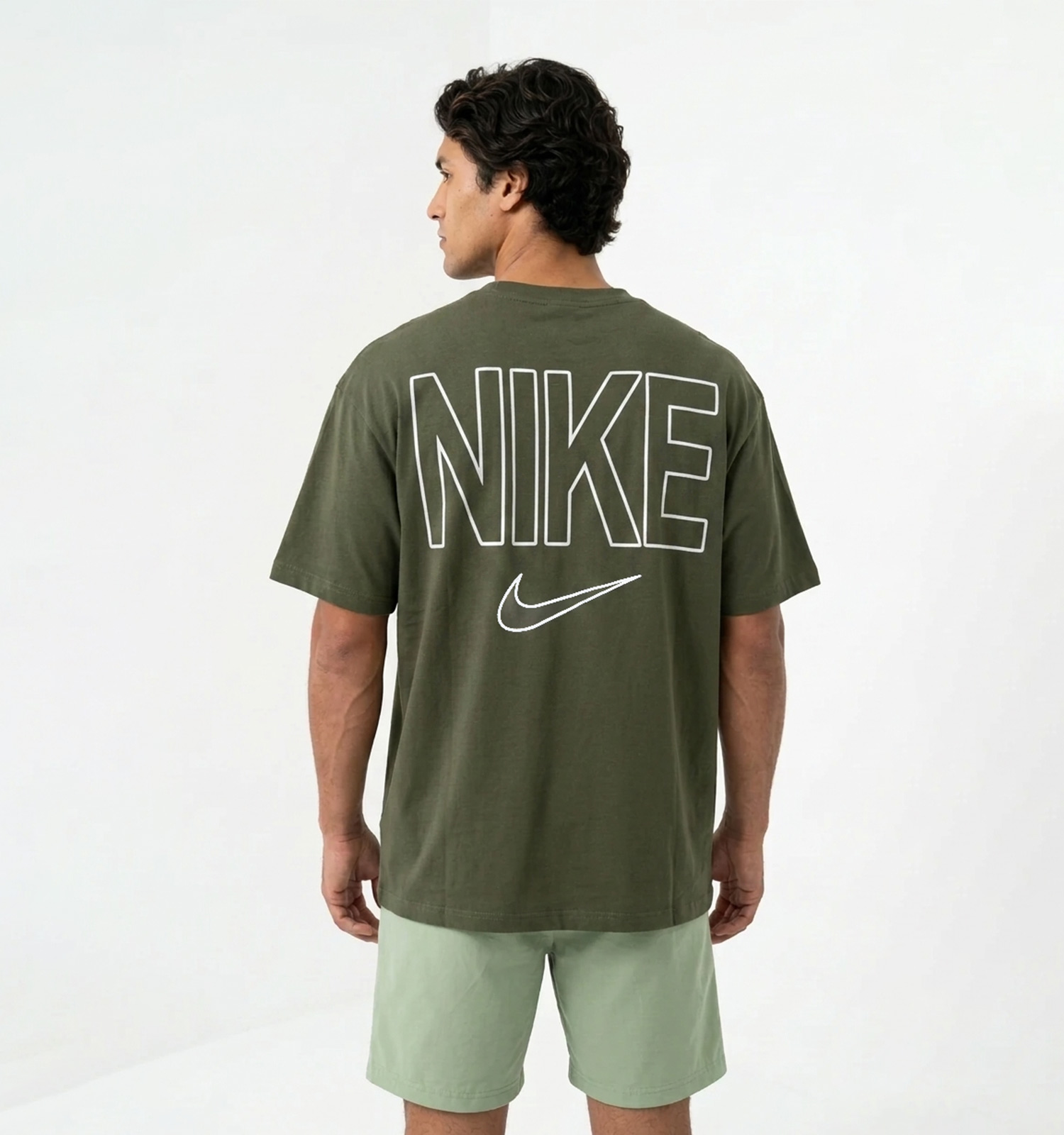 تیشرت Nike یقه گرد مردانه باکسی نخ پنبه طرحدار مدل 50105