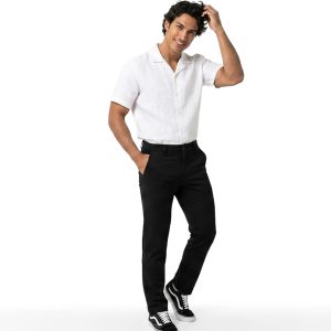 شلوار پارچه ای بنگال راسته مردانه مشکی مدل 49920