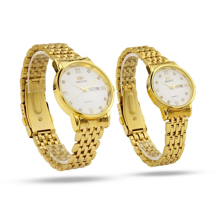 ست ساعت مچی زنانه مردانه Quartz_White مدل 3978