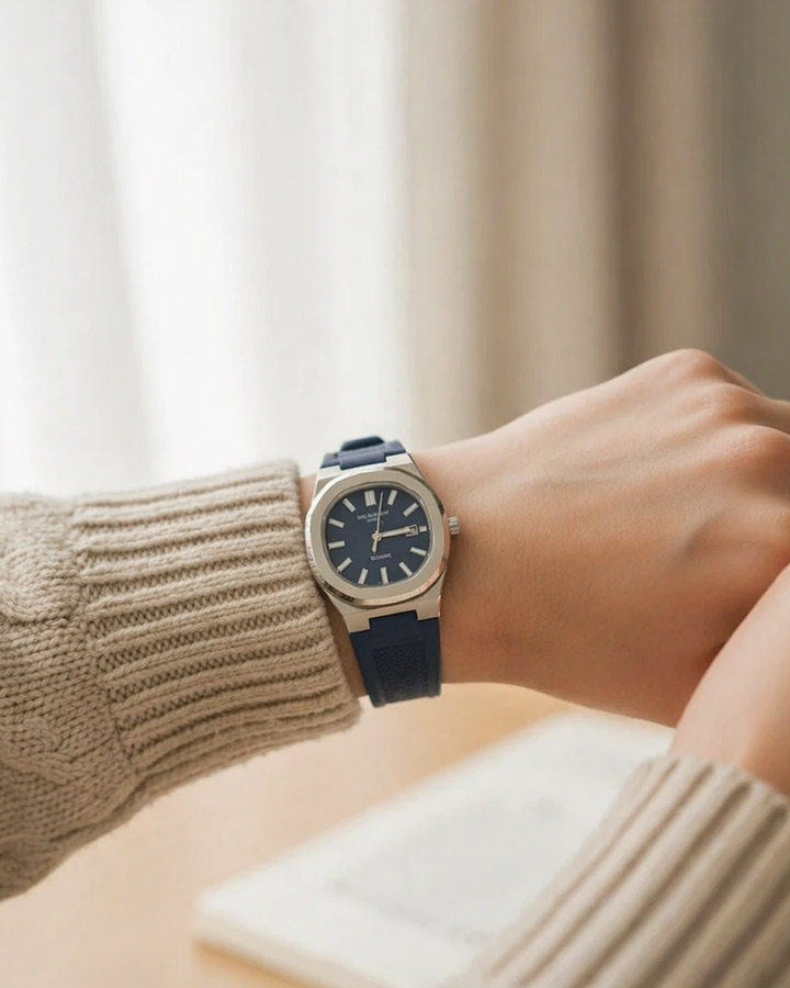 ساعت مردانه PATEK PHILIPPE سورمه ای کد 6507