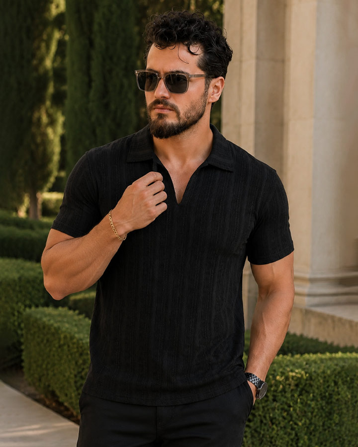پیراهن مردانه مدل ramy مشکی کد6532
