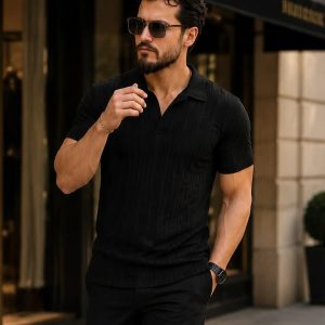 پیراهن مردانه مدل ramy مشکی کد6532