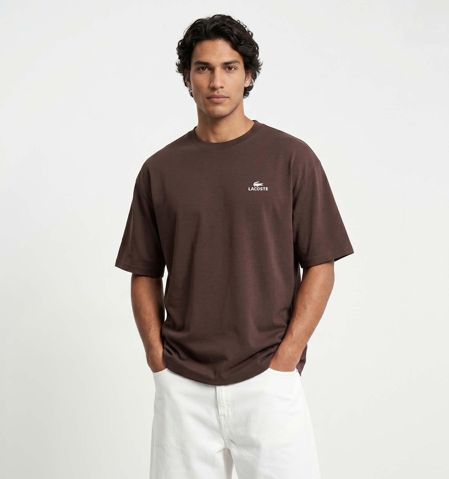 تیشرت Lacoste یقه گرد مردانه باکسی مدل 50433