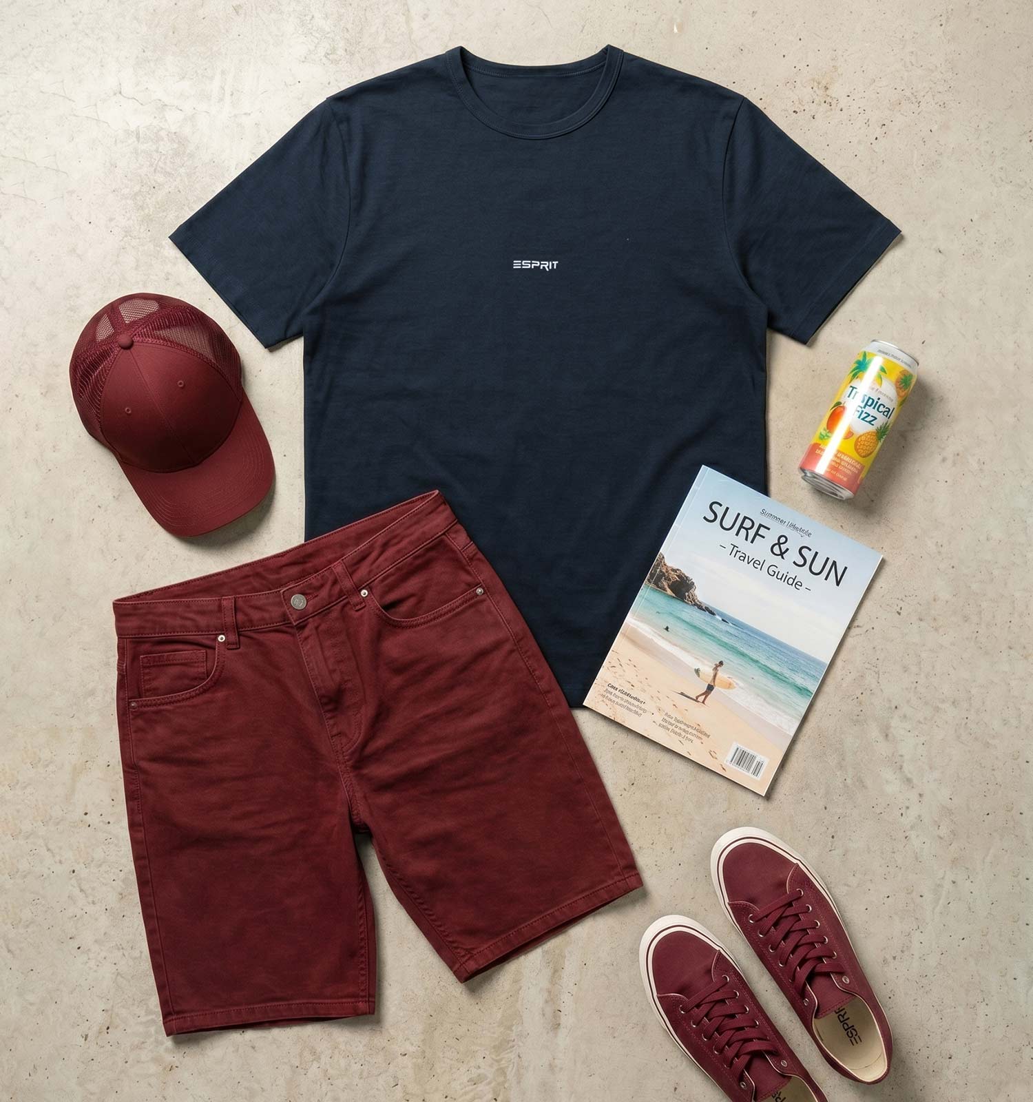 تیشرت Esprit یقه گرد مردانه نرمال نخ پنبه مدل 50444