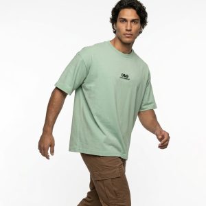 تیشرت D&G یقه گرد مردانه باکسی نخ پنبه طرحدار مدل 50208