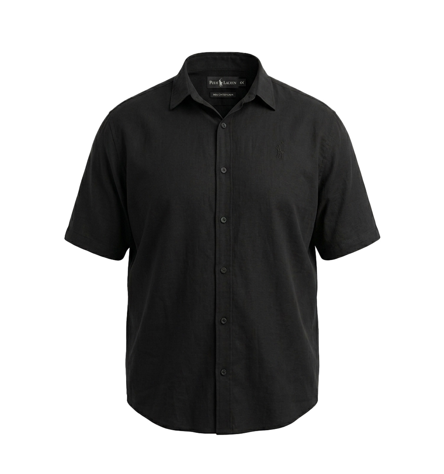پیراهن نخ پنبه مردانه آستین کوتاه ساده مشکی Polo مدل 50473