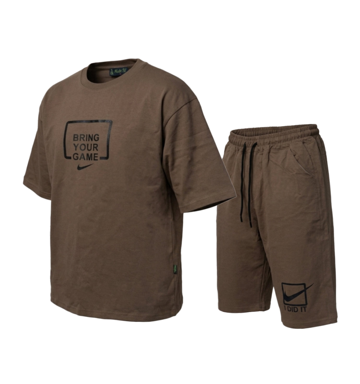 ست مردانه تیشرت شلوارک نخ پنبه Nike طرحدار مدل 50310