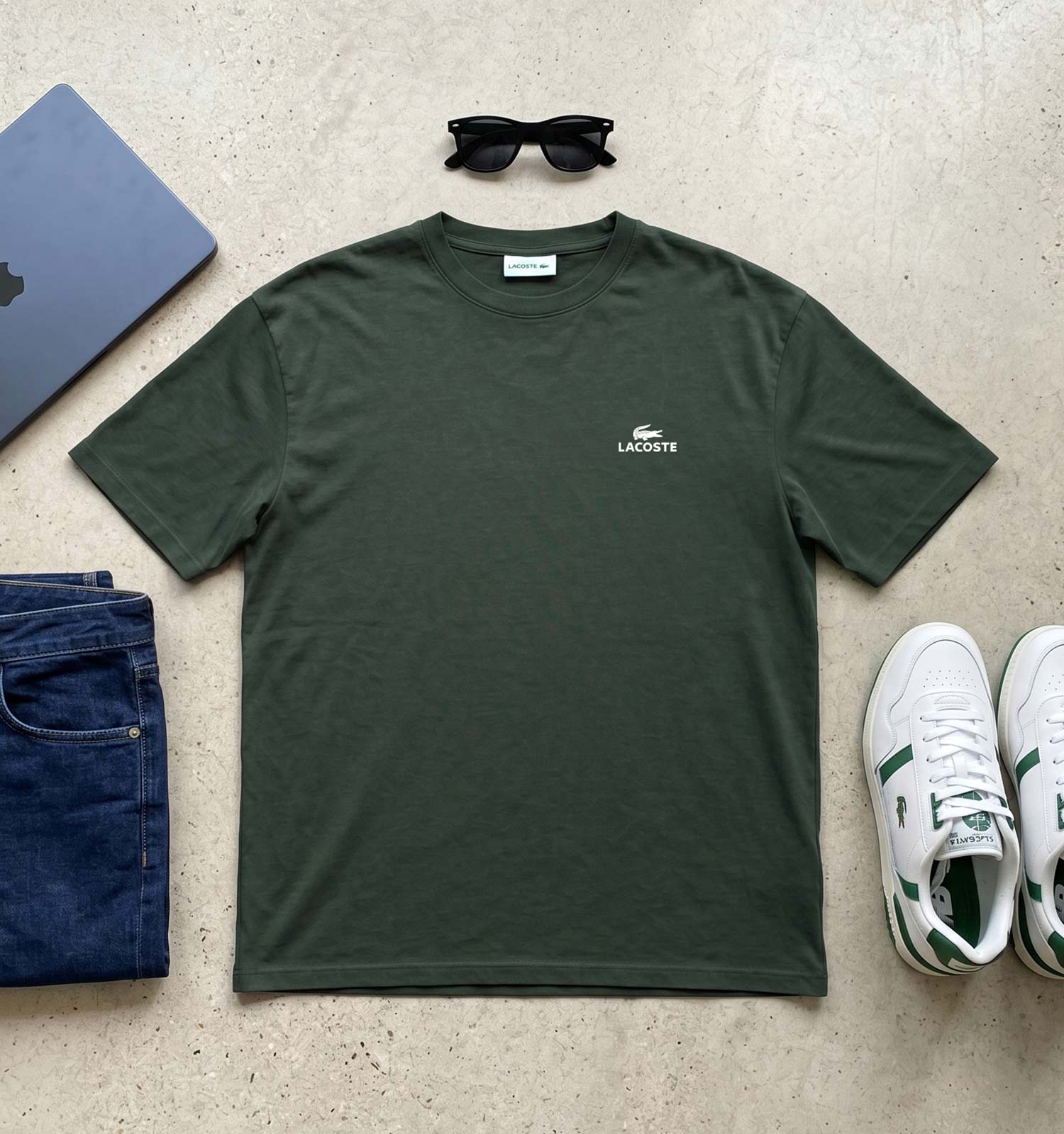 تیشرت Lacoste یقه گرد مردانه باکسی مدل 50431