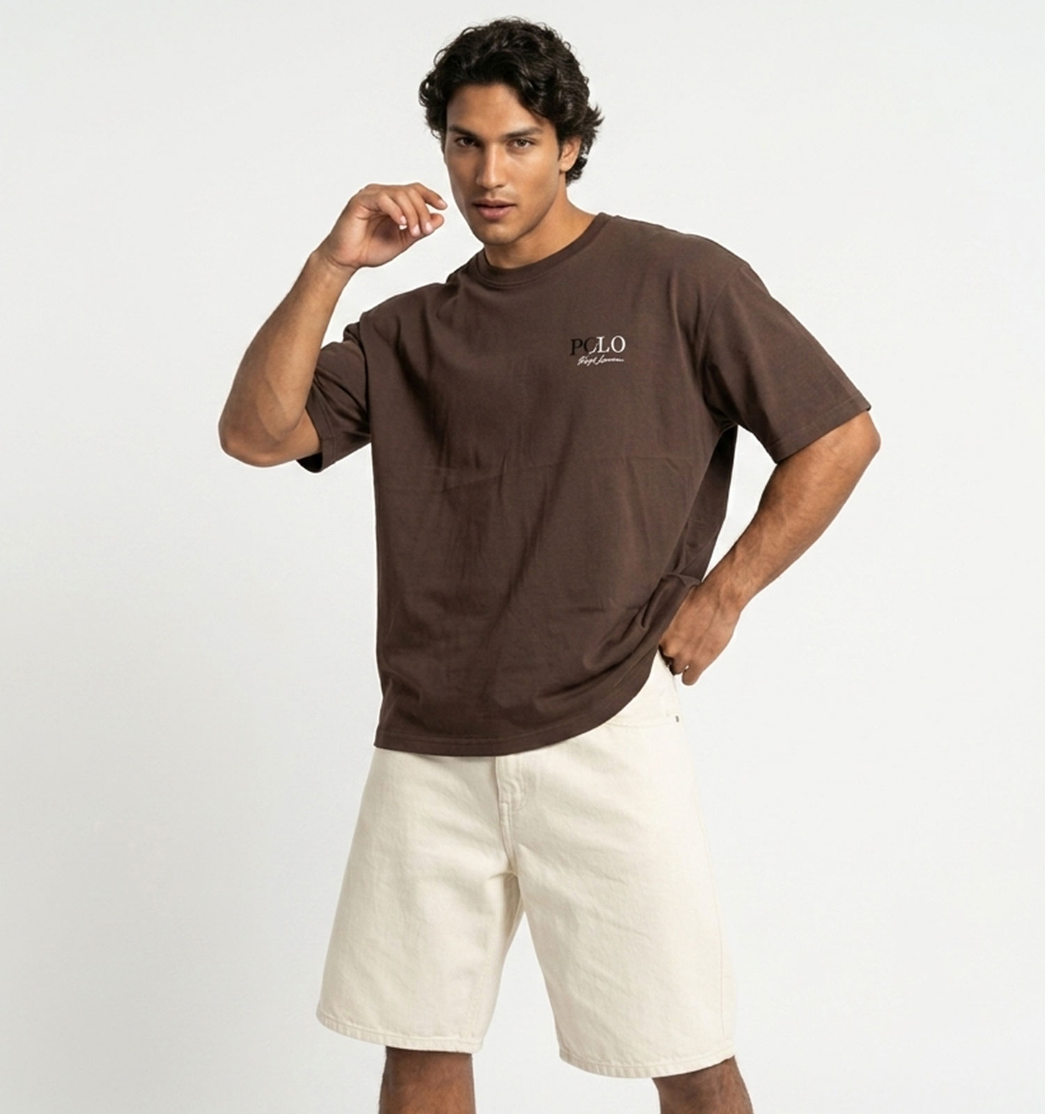 تیشرت Polo یقه گرد مردانه نخ پنبه طرحدار مدل 50143