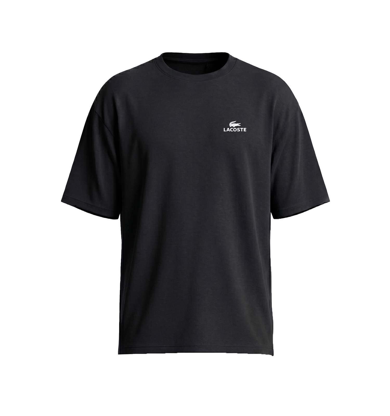 تیشرت Lacoste یقه گرد مردانه باکسی مشکی مدل 50434