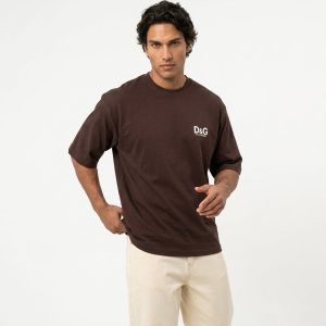 تیشرت D&G یقه گرد مردانه مچینست طرحدار مدل 50306
