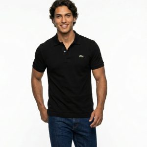 پولوشرت مردانه مشکی جودون ساده Lacoste مدل 50293