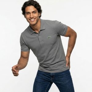پولوشرت مردانه طوسی جودون ساده Lacoste مدل 50291