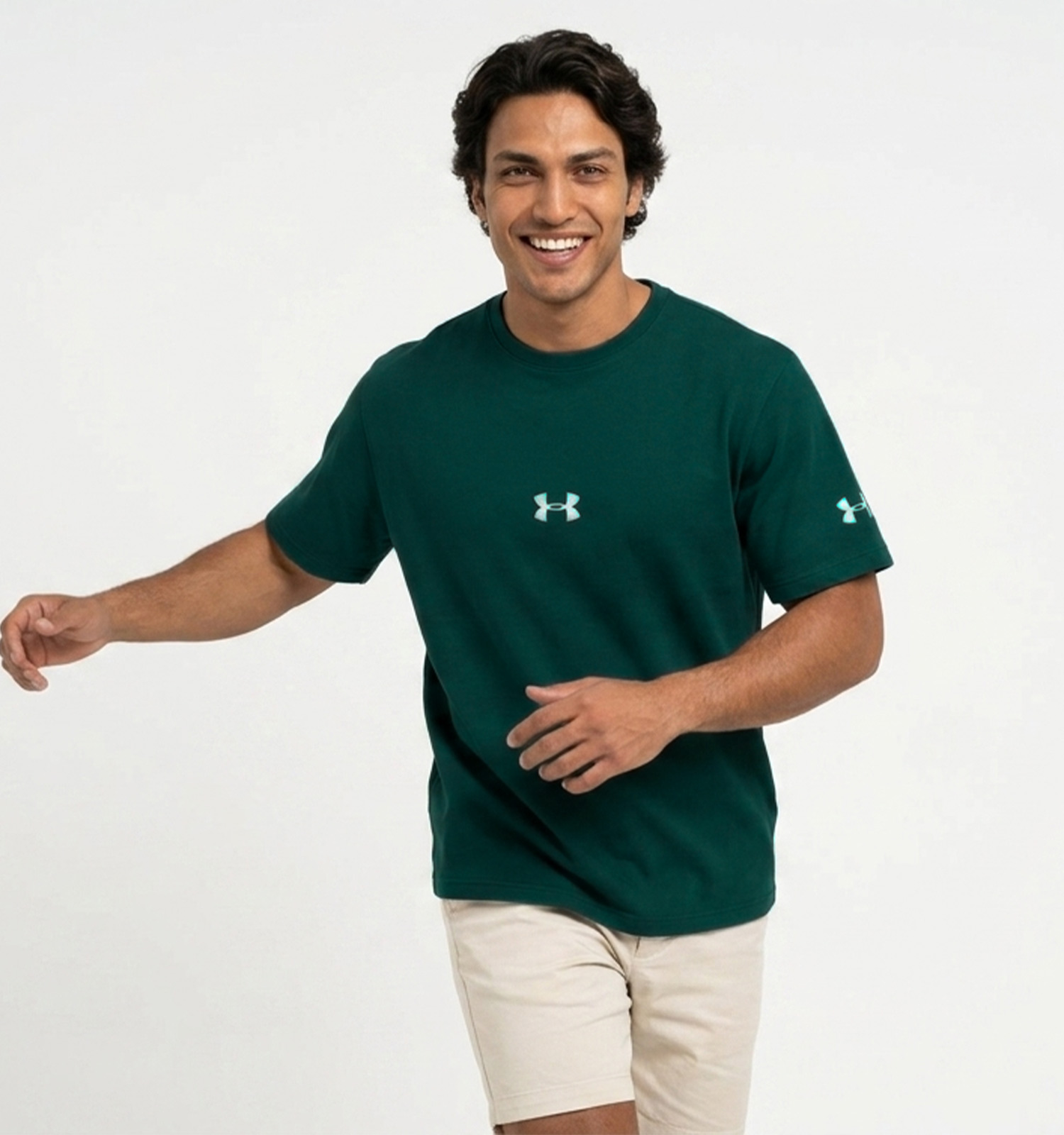 تیشرت Under Armour یقه گرد مردانه نخ پنبه طرحدار مدل 50205