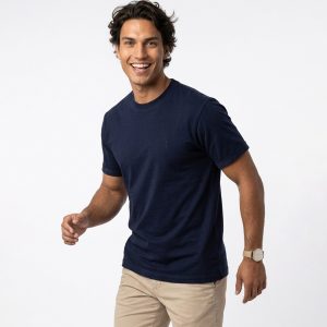 تیشرت Polo یقه گرد مردانه نرمال نخ پنبه سرمه ای مدل 50485