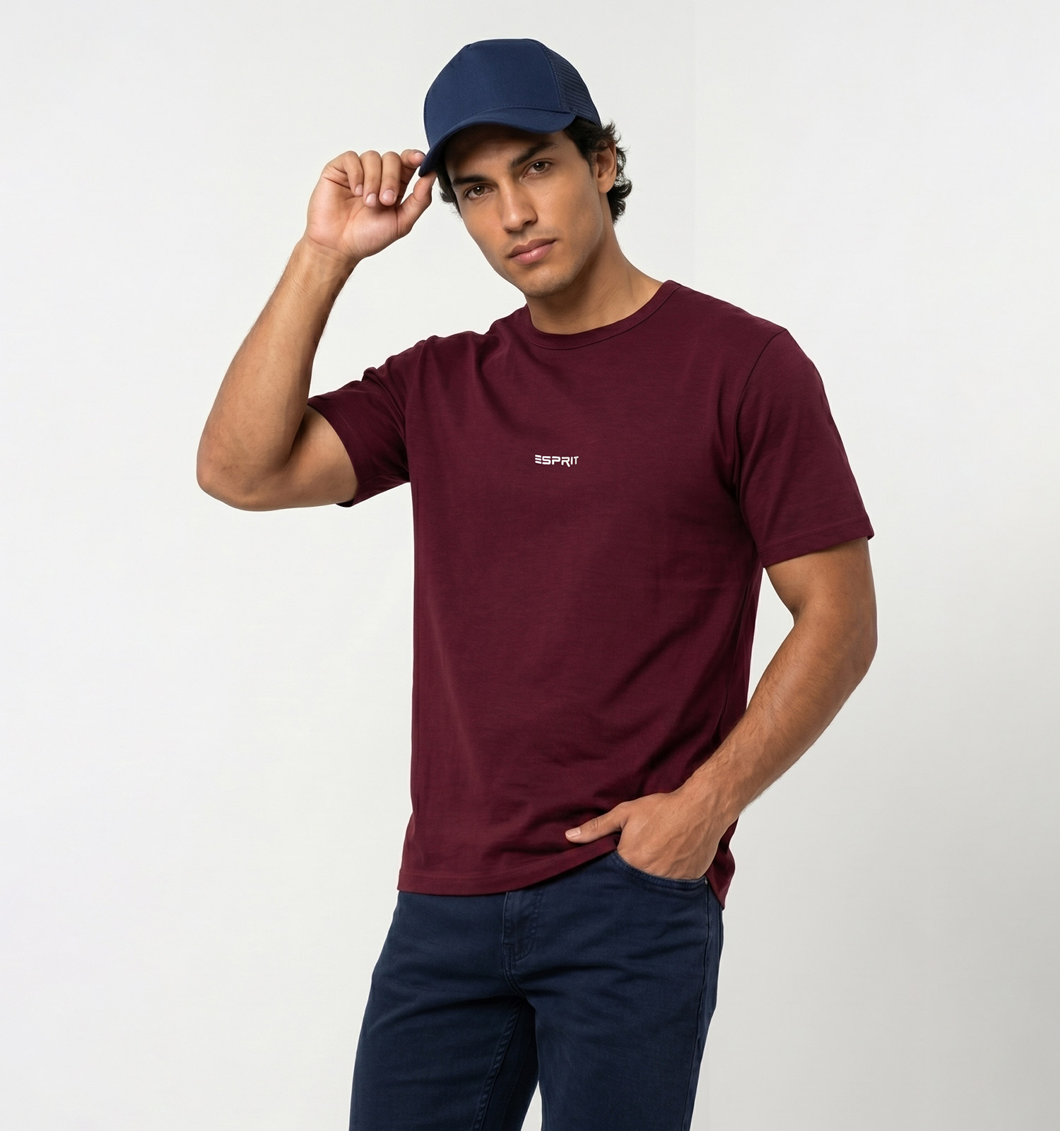 تیشرت Esprit یقه گرد مردانه نرمال نخ پنبه مدل 50442