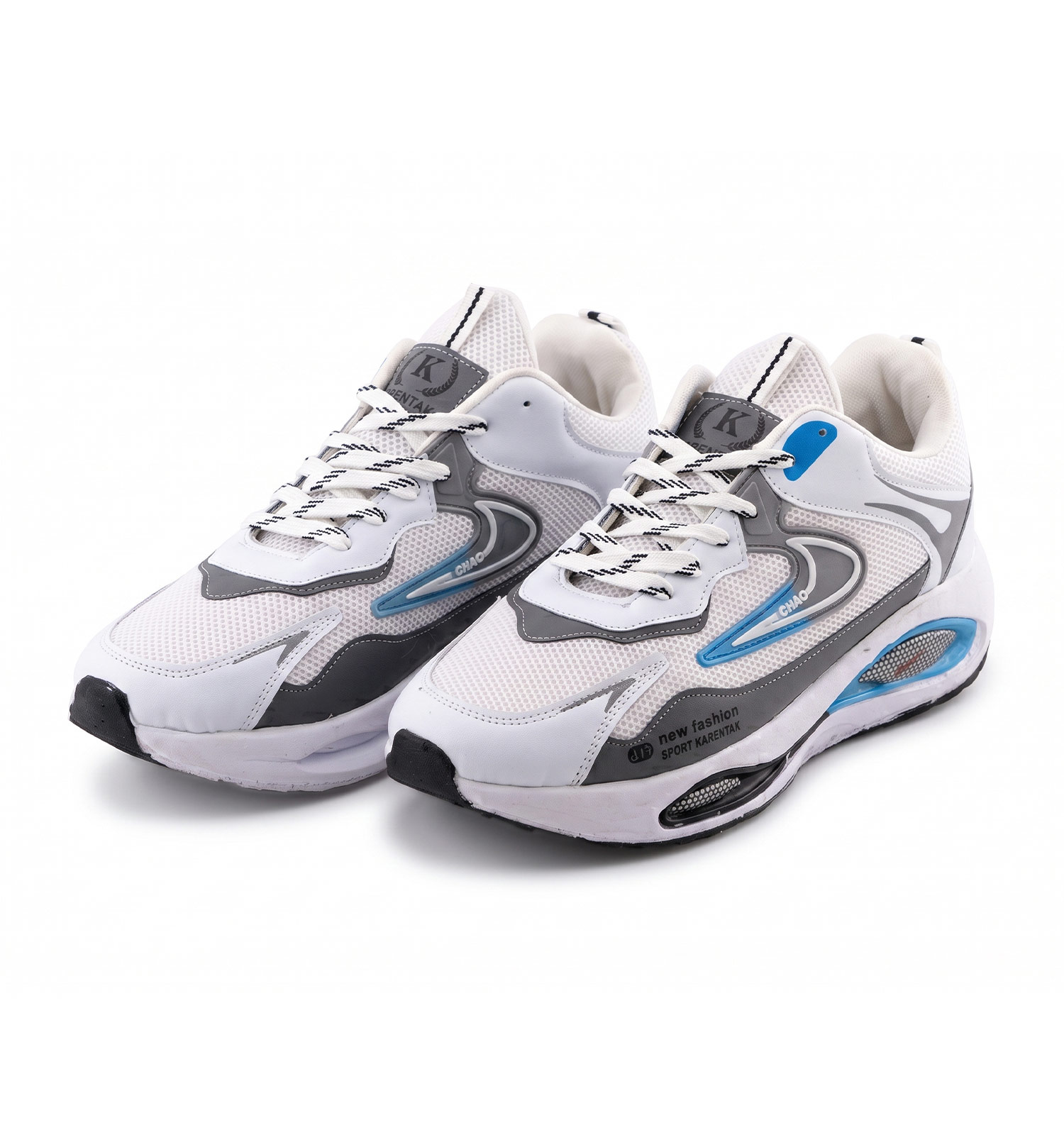 کفش مردانه اسپرت چرم مصنوعی سفید آبی Nike مدل 50687
