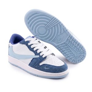 کفش مردانه روزمره چرم مصنوعی آبی سفید Nike مدل 50726
