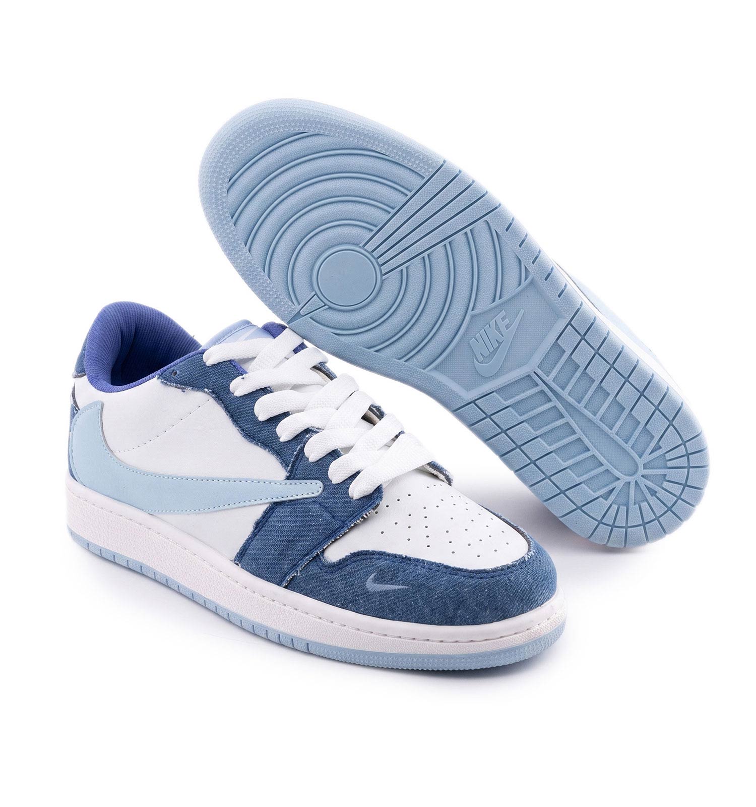 کفش مردانه روزمره چرم مصنوعی آبی سفید Nike مدل 50726
