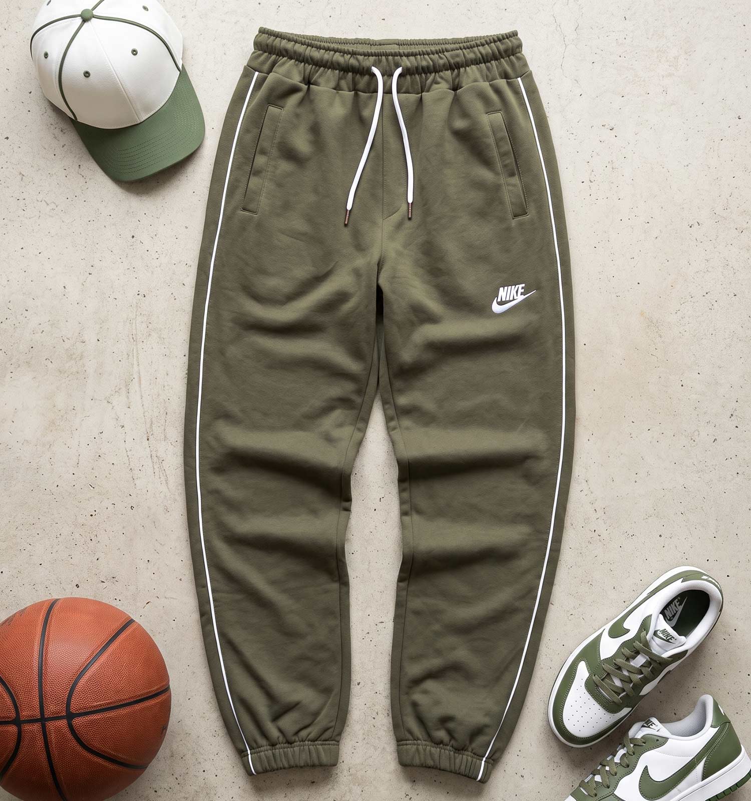 شلوار مردانه نیم بگ ساده بنگال سبز Nike مدل 50762